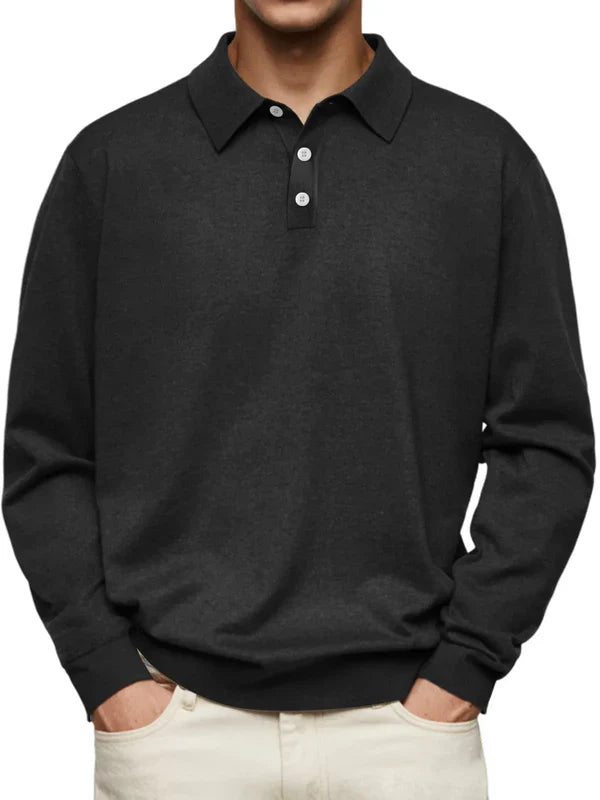 Heren Poloshirt Lange Mouw Klassiek Design - Mode Vibes