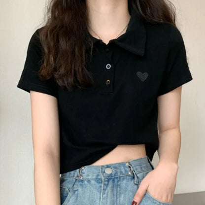 Luna's Luxe Zomerse Geborduurde Polo