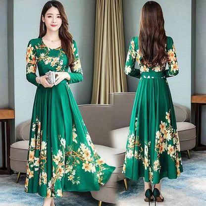 Bloemenprint Lange Mouwen Jurk