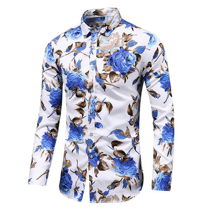 Mannen Overhemd Bloemenprint Casual Stijl