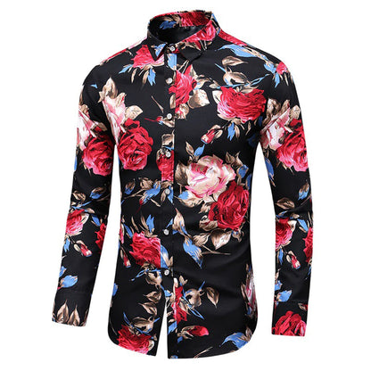 Mannen Overhemd Bloemenprint Casual Stijl