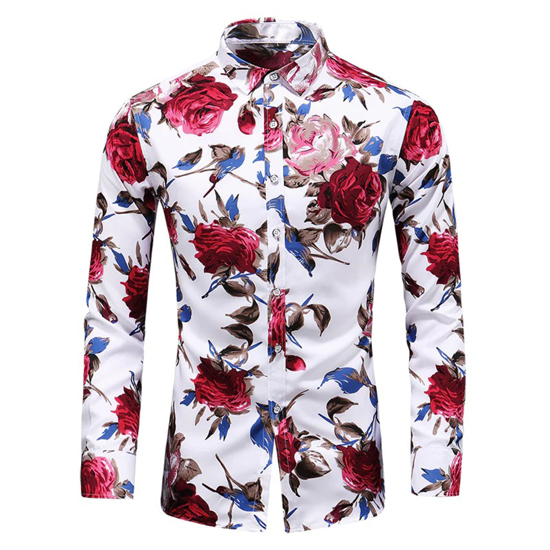 Mannen Overhemd Bloemenprint Casual Stijl - Mode Vibes