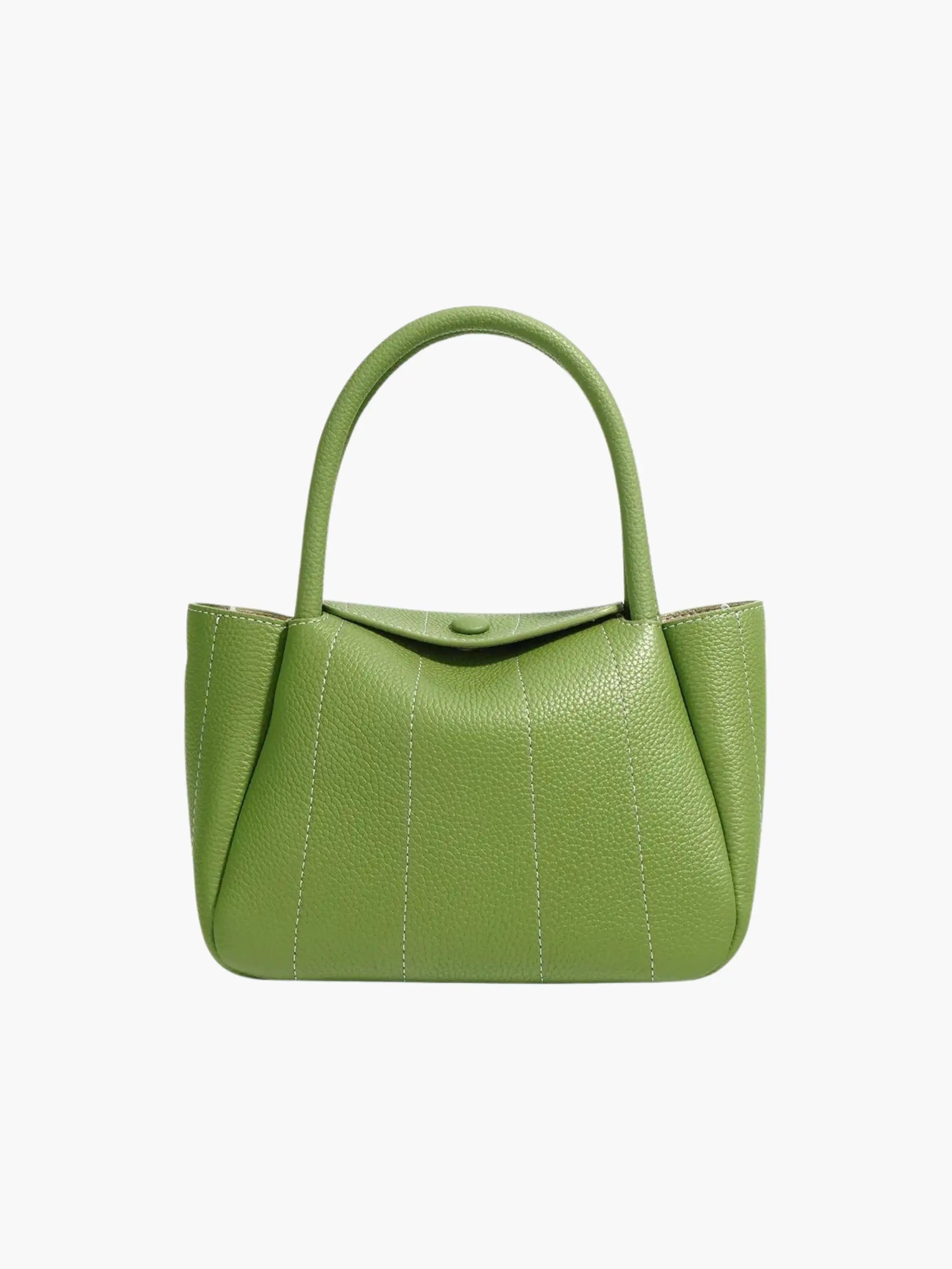 Groene Leren Tas Stijlvol Minimalistisch Design - Mode Vibes