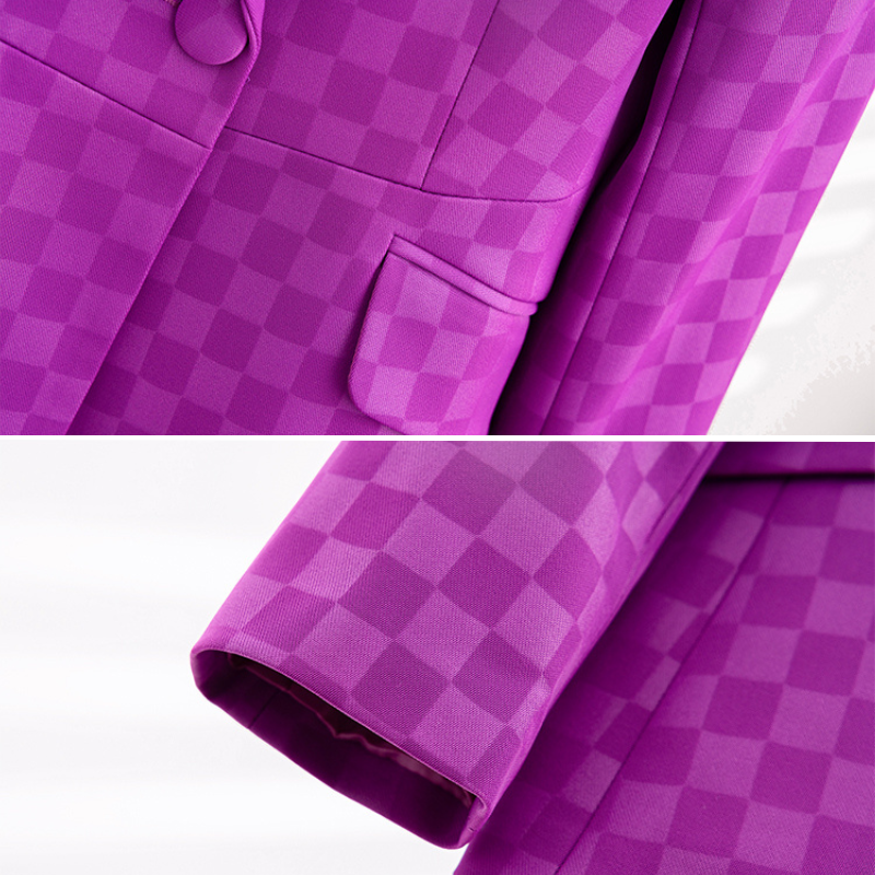 Geruite Blazer Elegante Stijl voor Dames