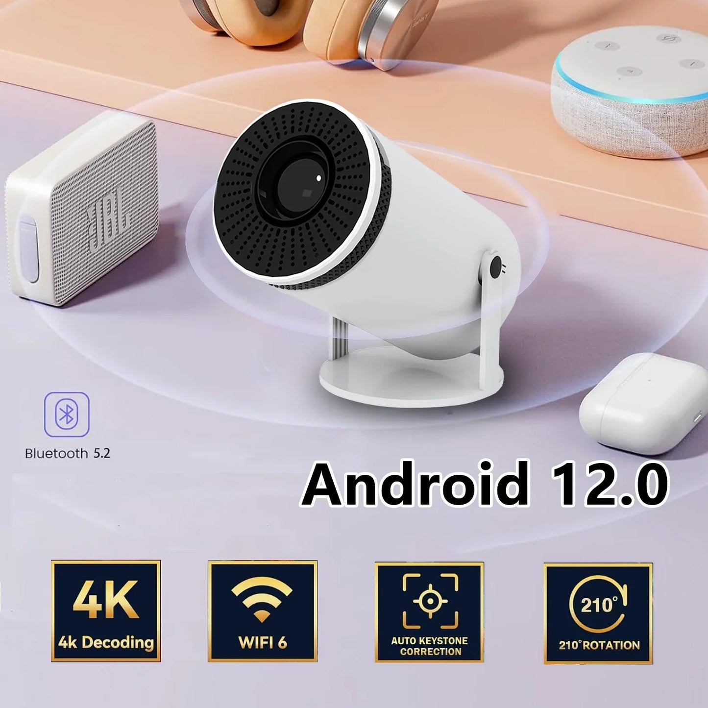 Draagbare Beamer met Wifi en Bluetooth