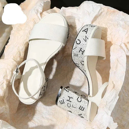 Glimmende Zon Zomerse Hooggehakte Sandalen