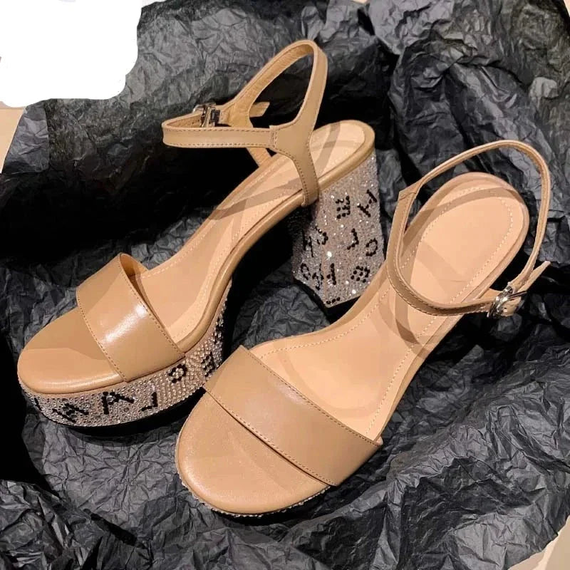Glimmende Zon Zomerse Hooggehakte Sandalen