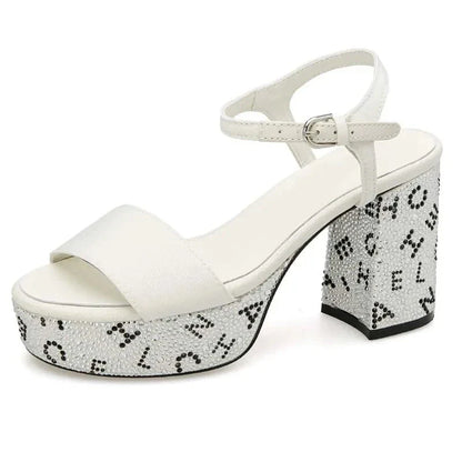 Glimmende Zon Zomerse Hooggehakte Sandalen