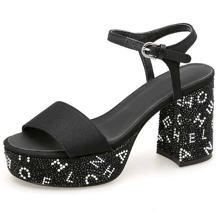 Glimmende Zon Zomerse Hooggehakte Sandalen
