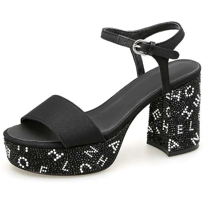 Glimmende Zon Zomerse Hooggehakte Sandalen
