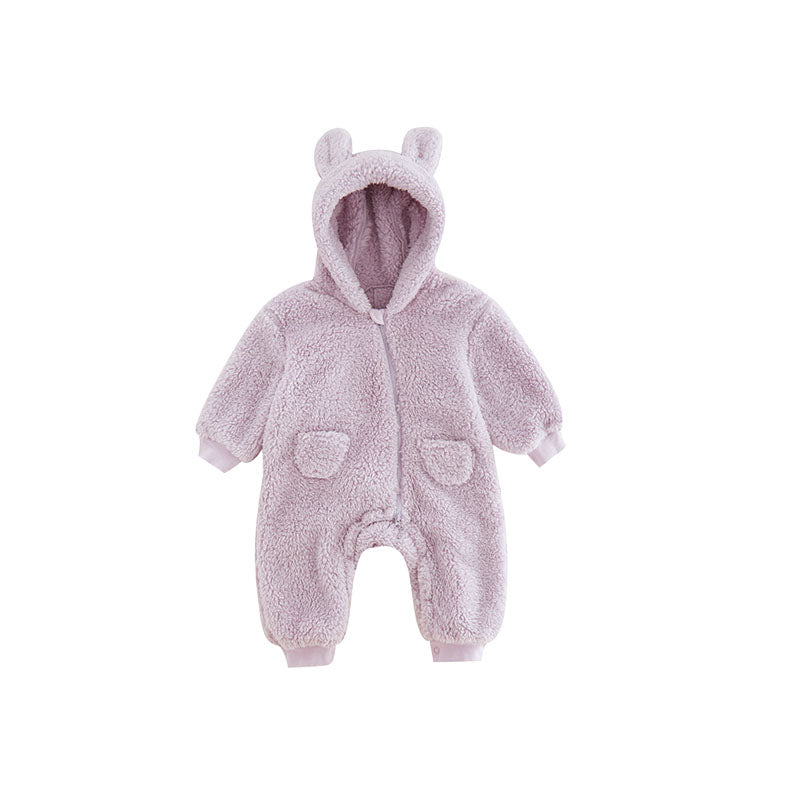 Baby Fleece Romper Dierenprint Zacht en Warm
