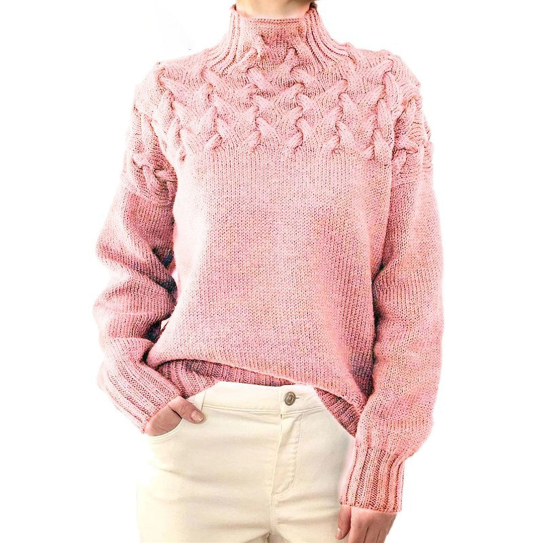 Elena | Maglione a collo alto lavorato a maglia
