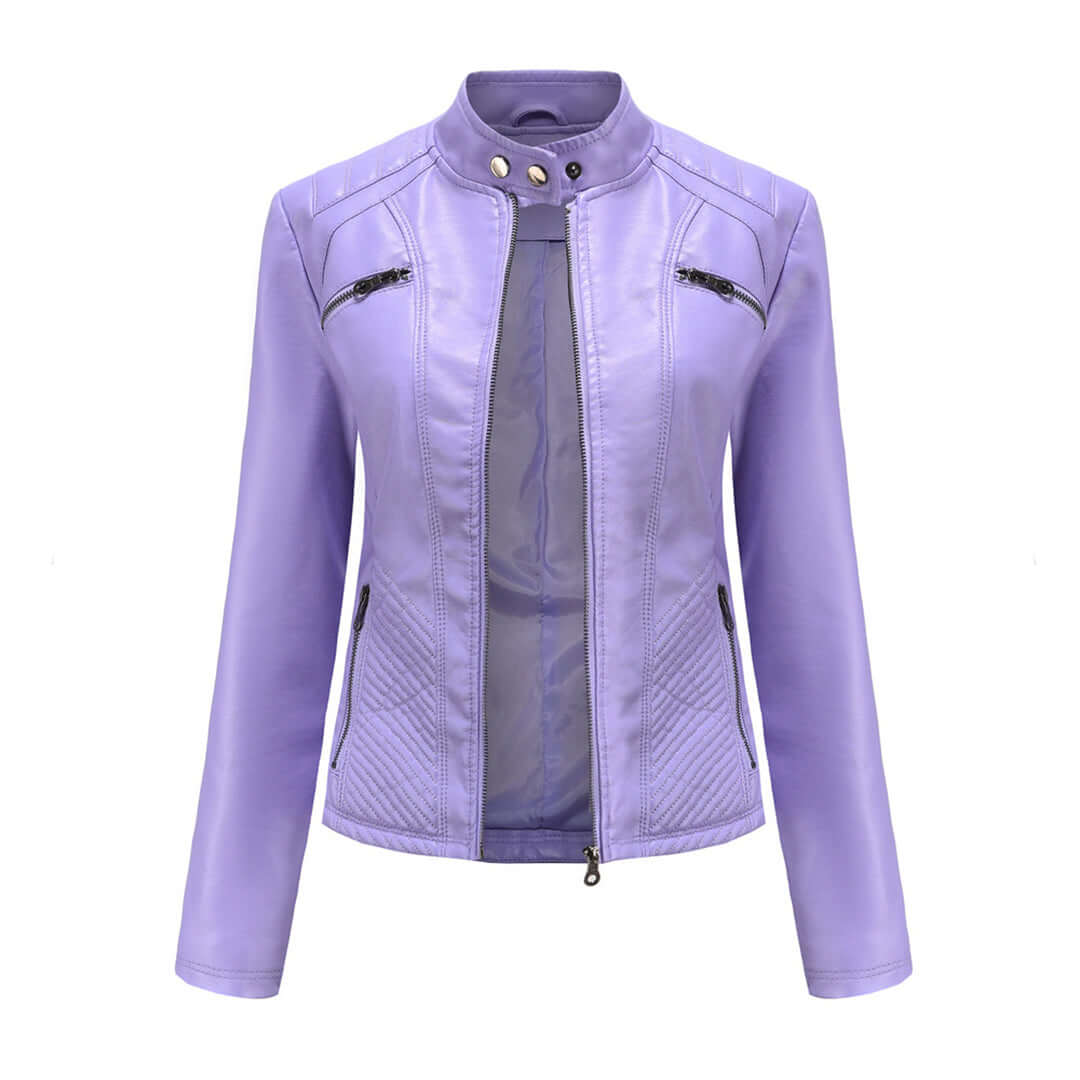 Dames Leren Jas met Tijdloze Elegante Look