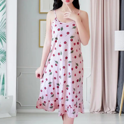 DreamyGirl Koreaanse stijl mouwloos roezels zoom nachthemd