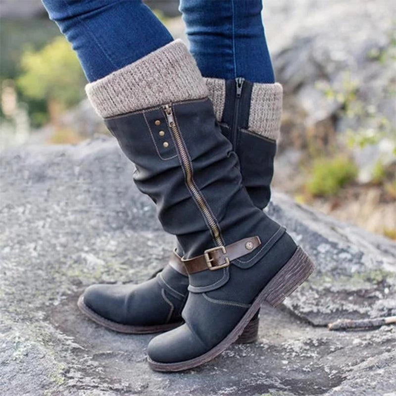 Stevige Orthopedische Dameslaarzen met Platte Hak – Warm, Waterdicht & Comfortabel