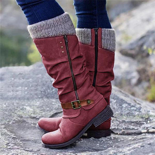Stevige Orthopedische Dameslaarzen met Platte Hak – Warm, Waterdicht & Comfortabel