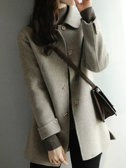 Dames Jas Wolmix Elegante Warme Wintercoat