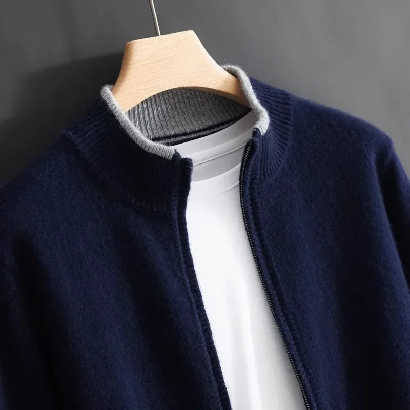 Aurel – Heren Cashmere Vest met Rits en Elegante Pasvorm