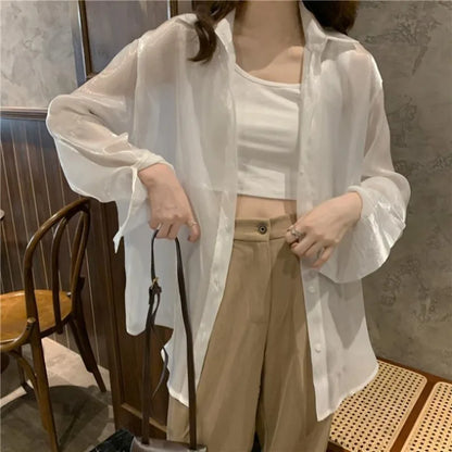 Stijlvolle Glimlach Satijnen Oversized Blouse voor Vrouwen
