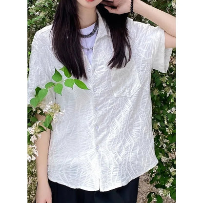 Vintage Jeugd Oversized Ruffled Shirt van RetroGlow