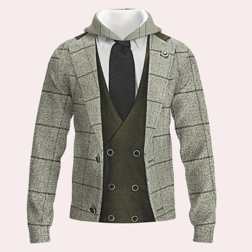 Heren Hoodie Ruitpatroon Veelzijdig Comfortabel
