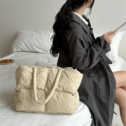 Dames Puffer Tote Tas Zwart Modieus Design