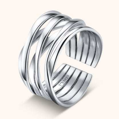 Vertakte Ring Stijlvolle Zilveren Sieraden
