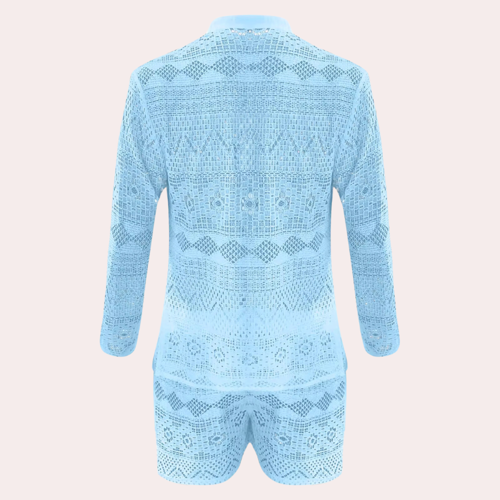 Luchtige Zomerset voor Heren Katoen en Kanten Details