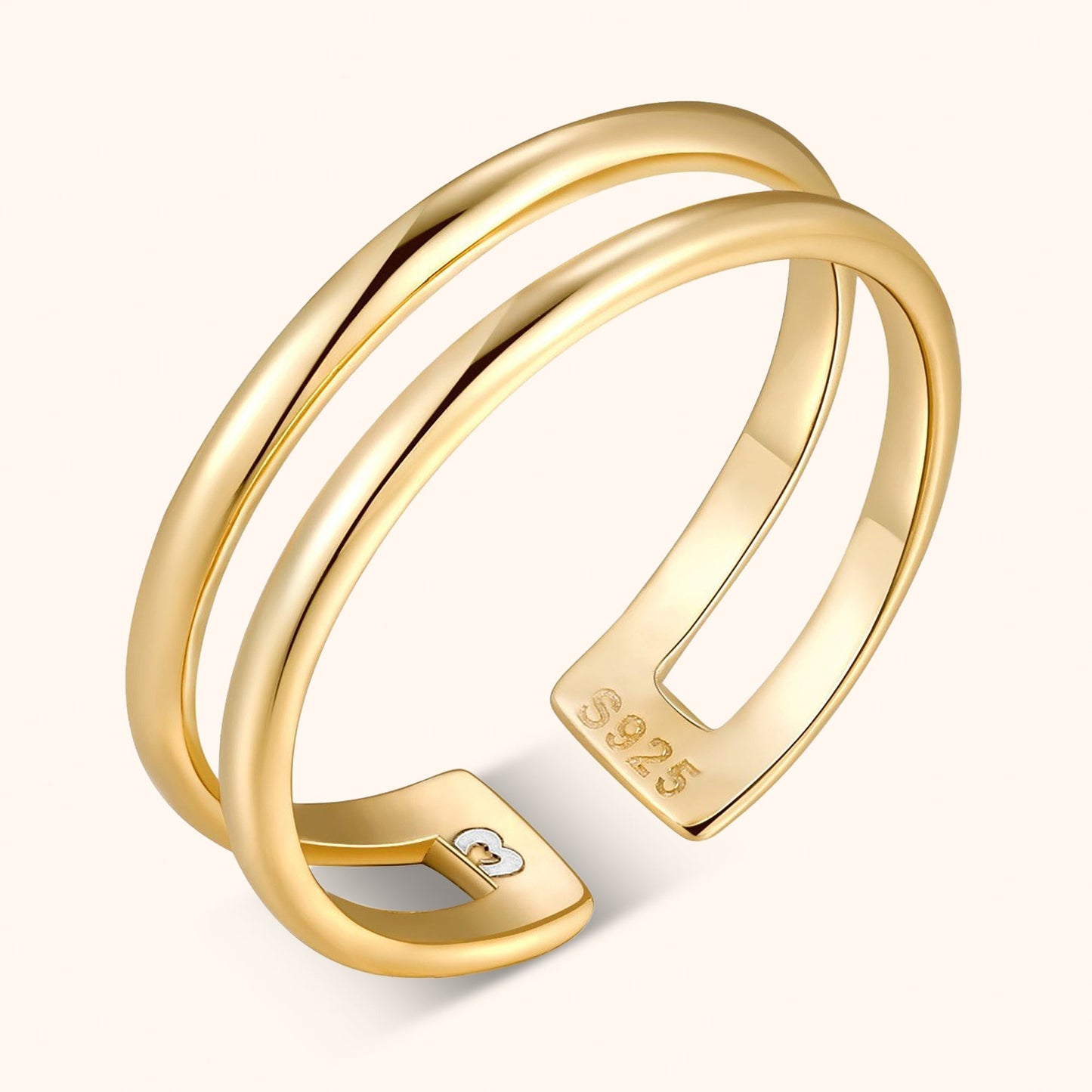 Dubbele Ring Sieraden Amaya Zilverkleurig - Mode Vibes