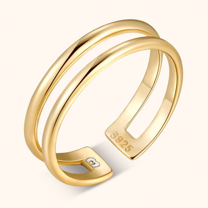 Dubbele Ring Sieraden Amaya Zilverkleurig - Mode Vibes