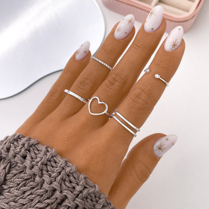 Dubbele Ring Sieraden Amaya Zilverkleurig