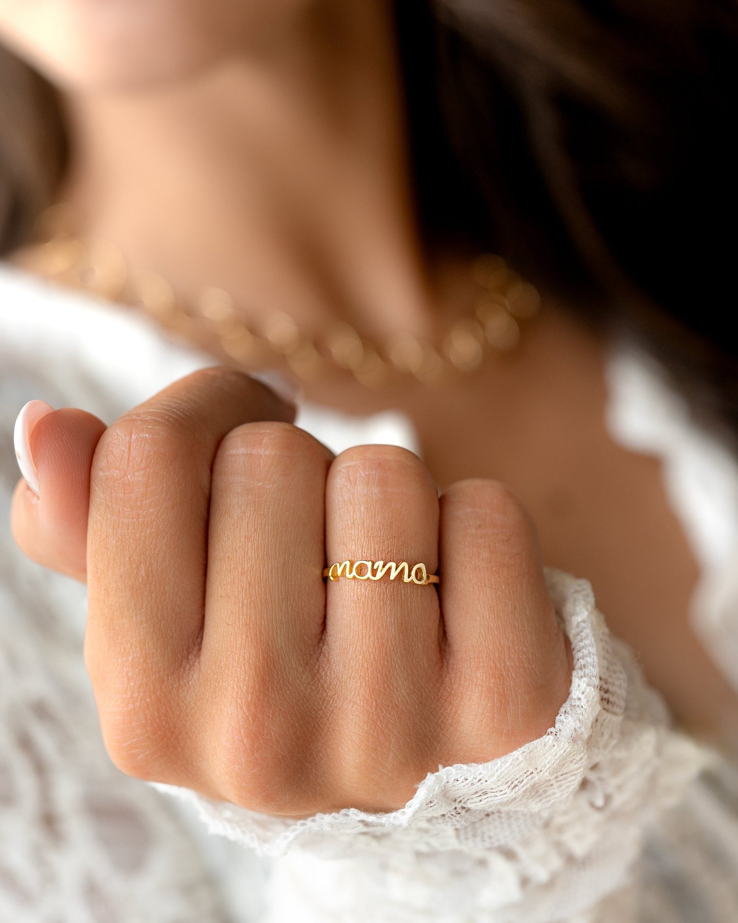 Mama Ring Zilver Geslepen met Naam