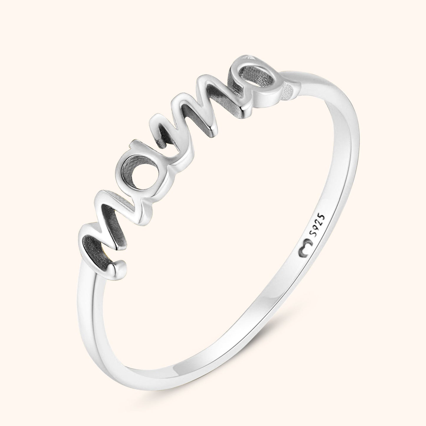 Mama Ring Zilver Geslepen met Naam