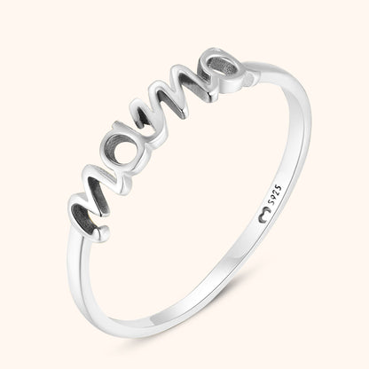 Mama Ring Zilver Geslepen met Naam