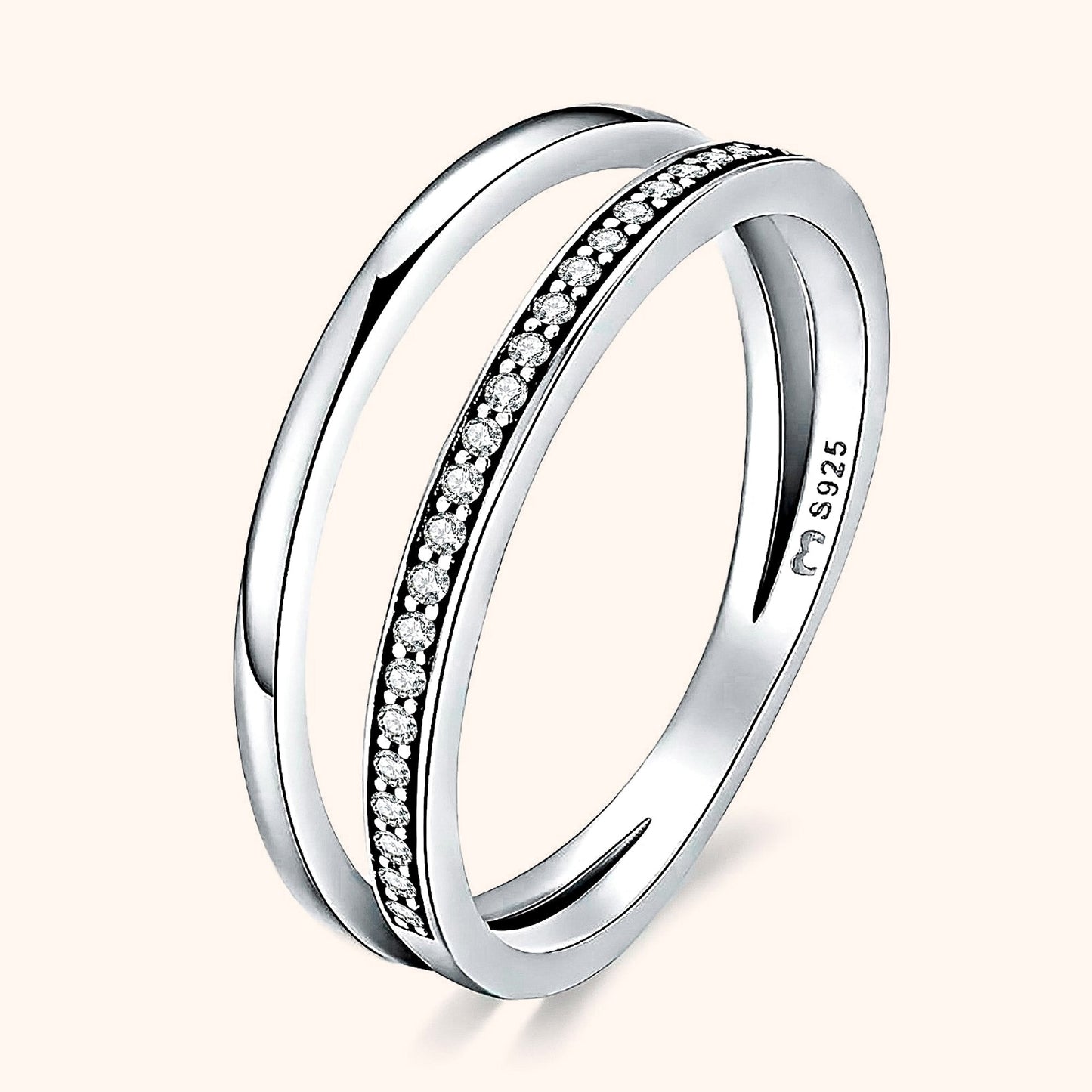 Zirkonia Ring Dubbel Sienna Goud Kleur