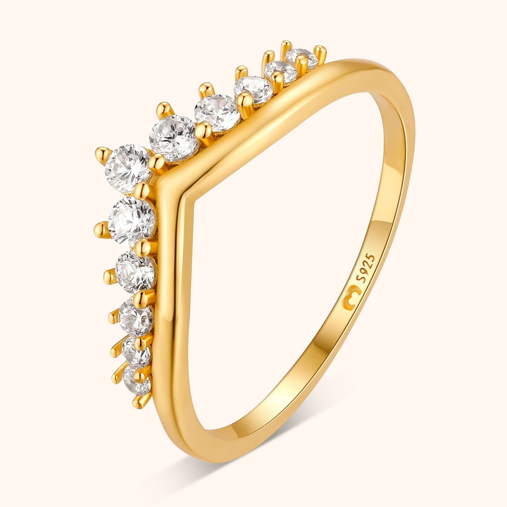 Zirkonia Kroon Ring met Glanzende Steen - Mode Vibes
