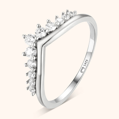 Zirkonia Kroon Ring met Glanzende Steen