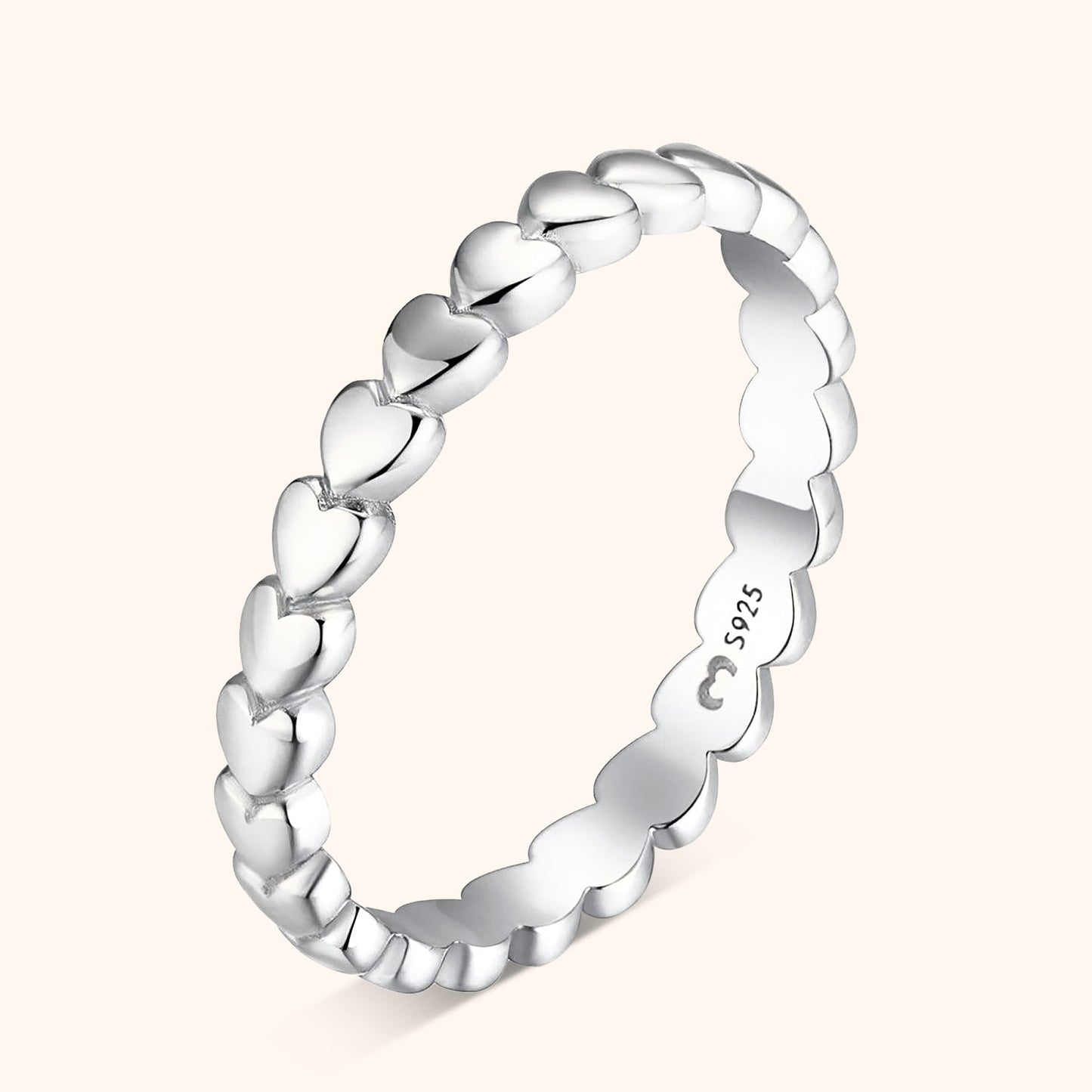 Hartjes Ring Zilverkleurig Elegant Design - Mode Vibes