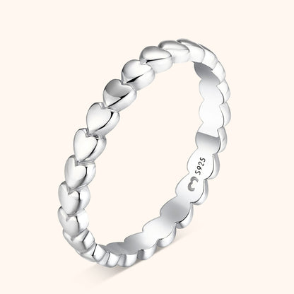 Hartjes Ring Zilverkleurig Elegant Design - Mode Vibes