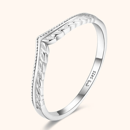 Bladmotief Ring Zilverkleurig Stijlvol met Details