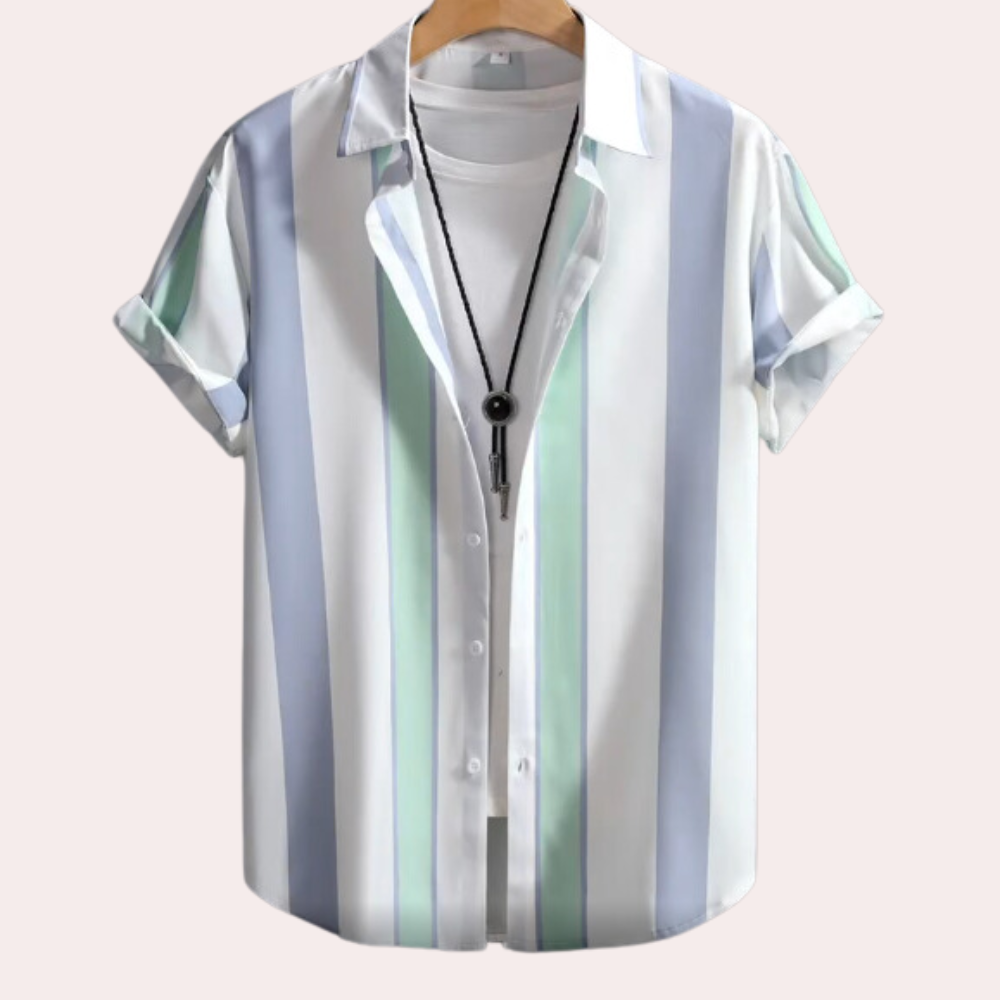 Streeppatroon Overhemd met Knoopsluiting voor Mannen - Mode Vibes