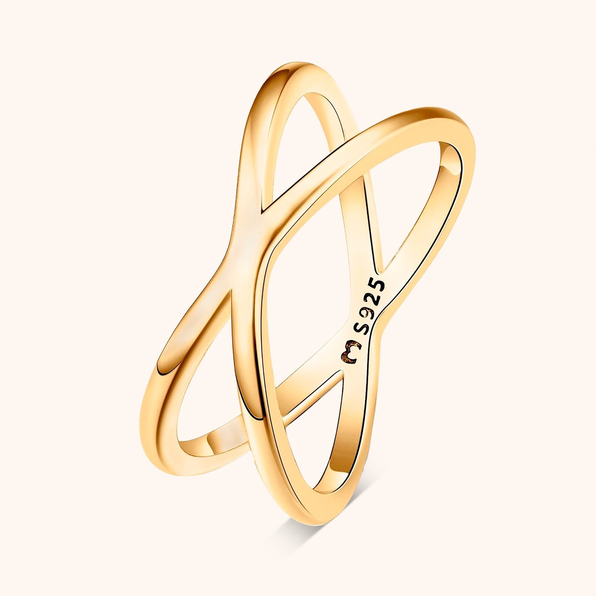 Dubbele Kruisring Zilver Stijlvol Accessoire - Mode Vibes