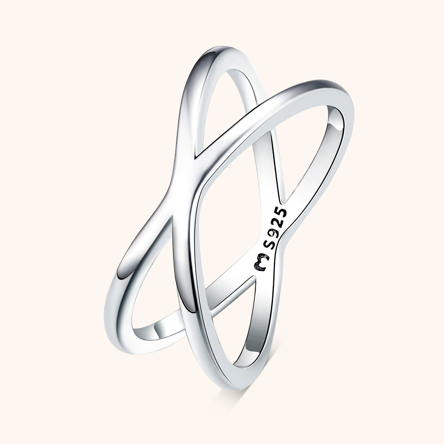Dubbele Kruisring Zilver Stijlvol Accessoire
