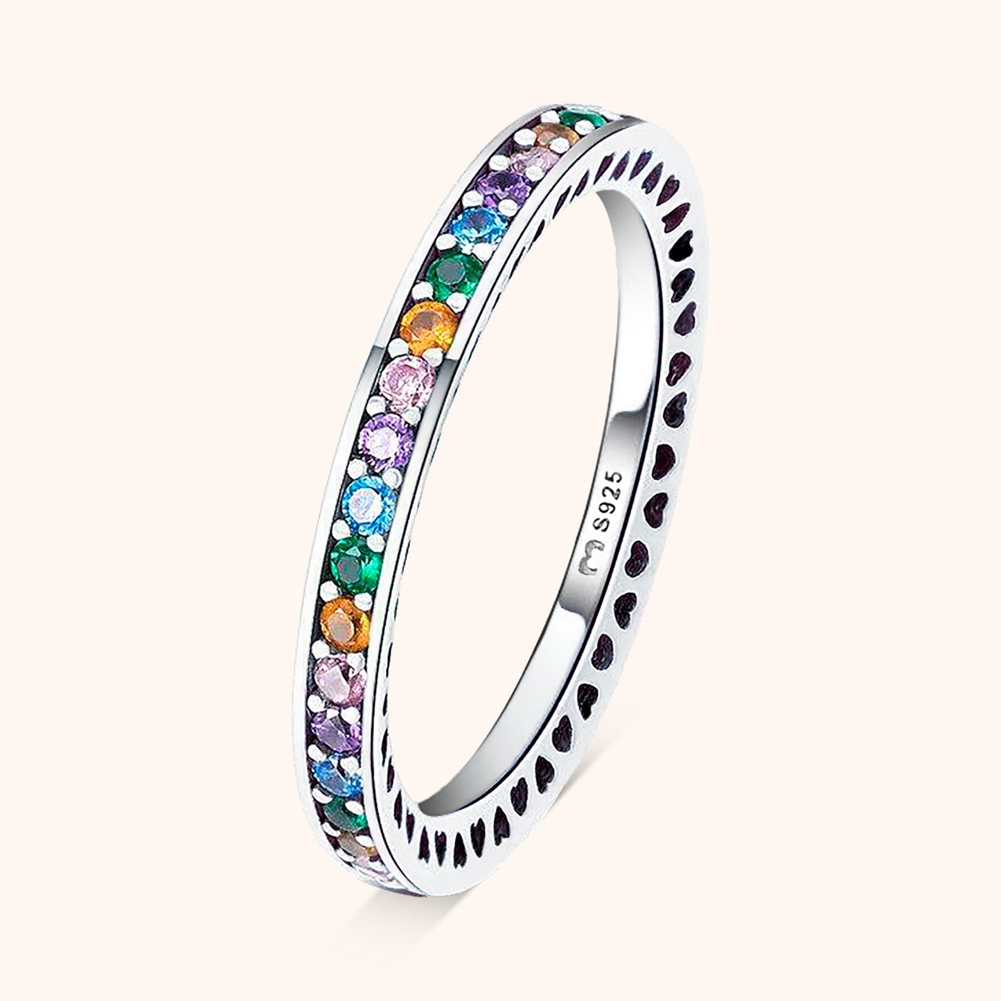Regenboog Ring Aurora Kleurrijke Zilveren Sieraden - Mode Vibes