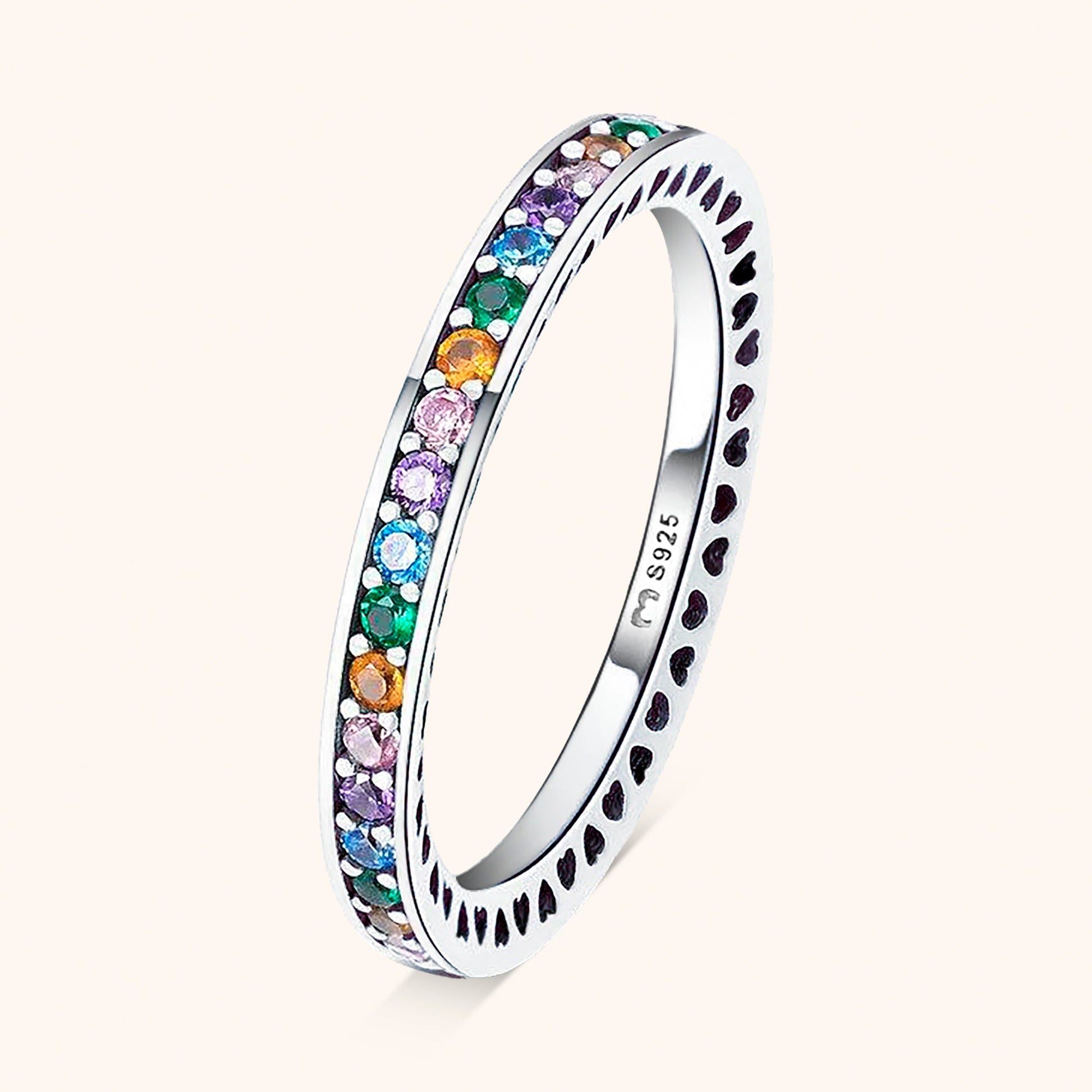 Regenboog Ring Aurora Kleurrijke Zilveren Sieraden - Mode Vibes