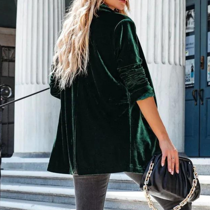 Fluwelen Jas Zomerse Elegant Zwart