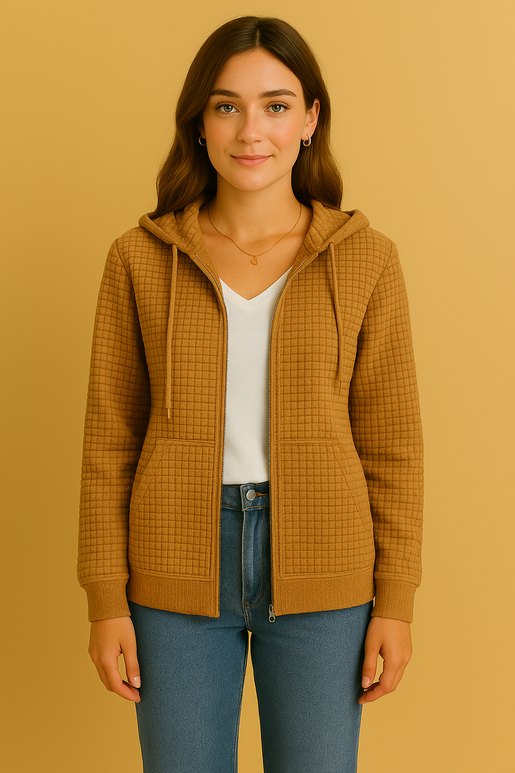 Dames Vest Capuchon Waterdichte Structuur Stof