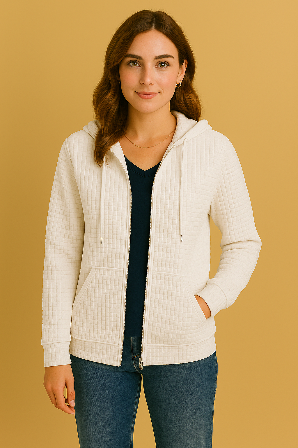 Dames Vest Capuchon Waterdichte Structuur Stof