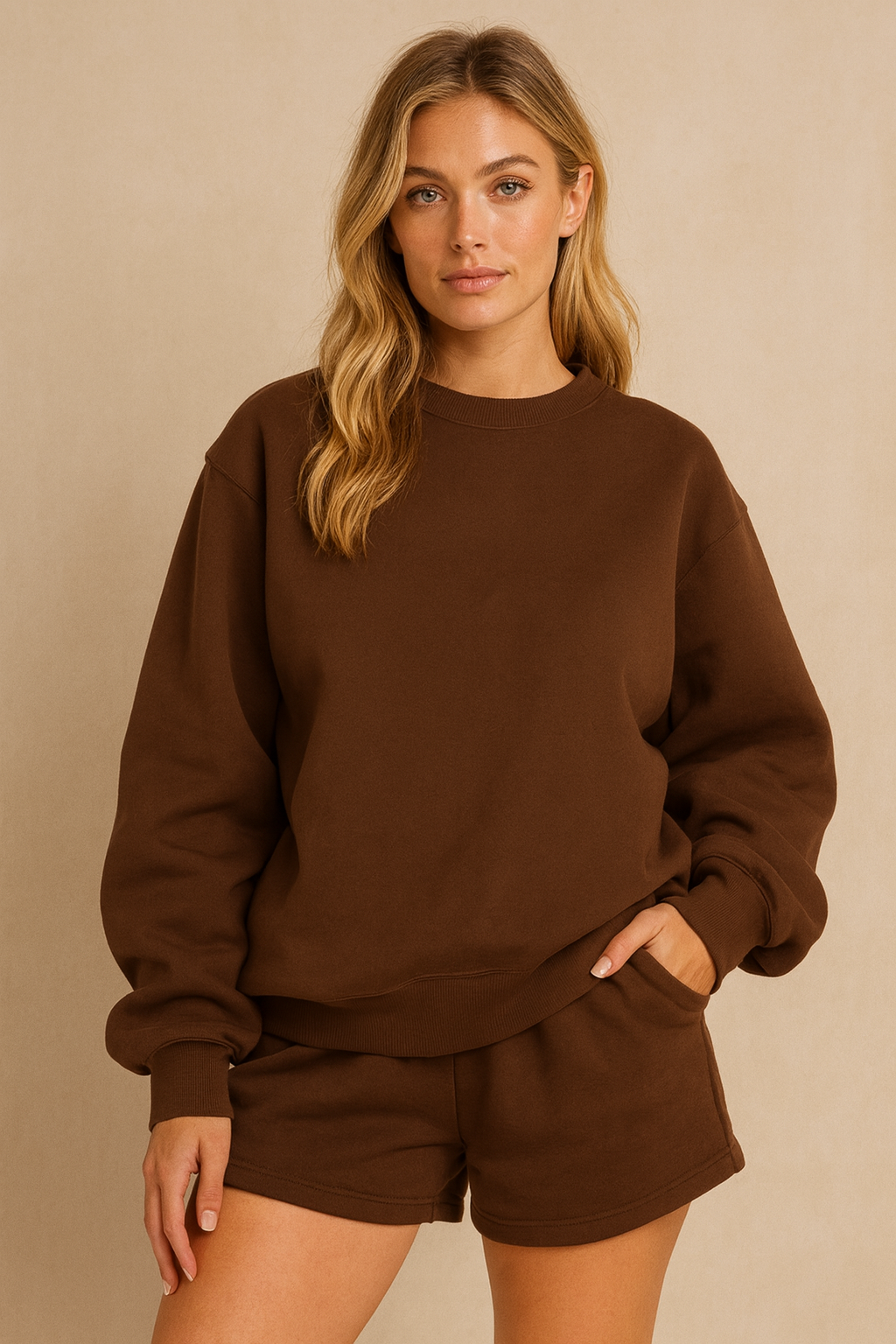 Dames Sweater Short Set Comfy Tweedelig Zomeroutfit