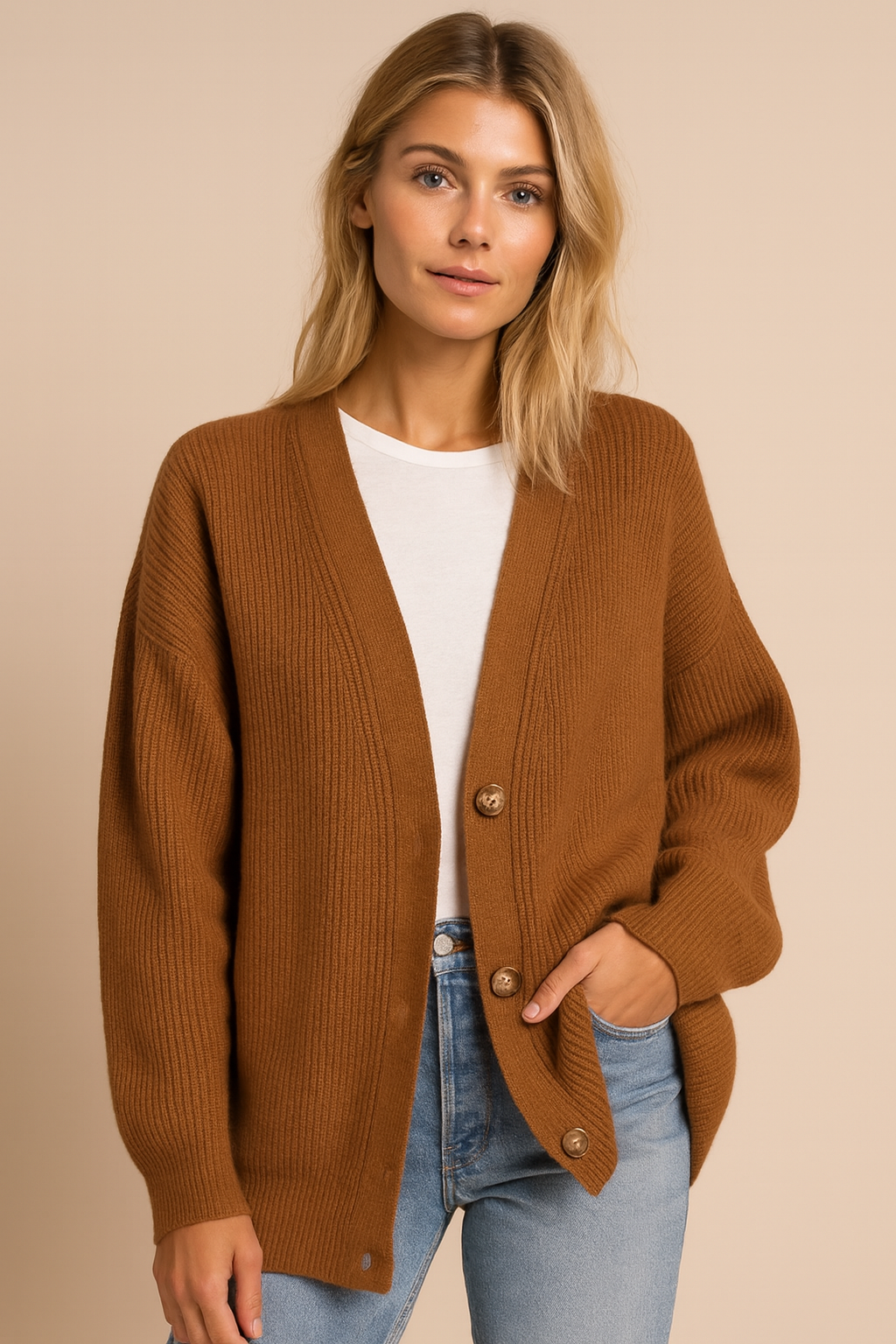 Dames Vest Zacht Gebreid met Knopen Elegante Stijl - Mode Vibes